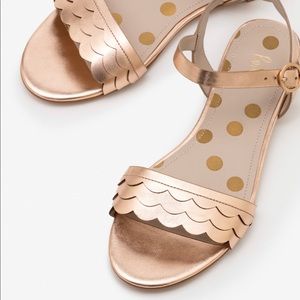Boden Rose Gold Scalloped Ruth Sandals